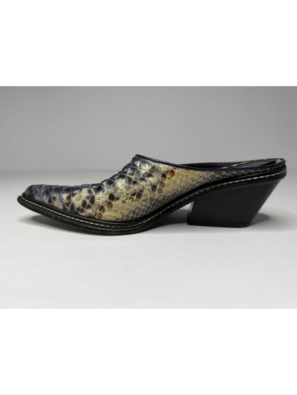 Donald J Pliner Size 6M Snake Skin Western Couture Collection Mule Italy P73C - Picture 7 of 14